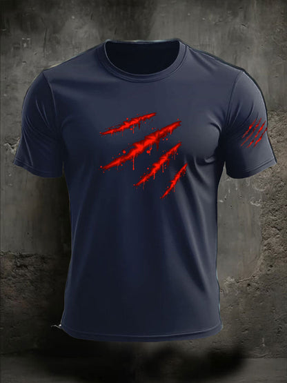 Men's Halloween imitation cotton short-sleeved T-shirt