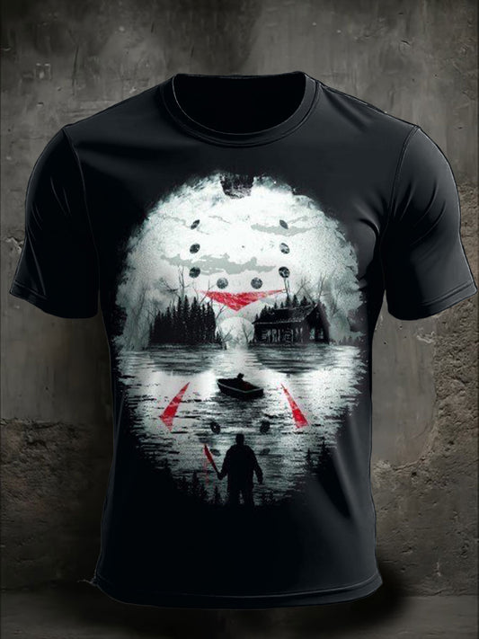 Men's Halloween Horror Printed T-shirt