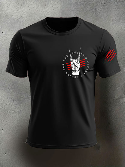 Men's Halloween imitation cotton short-sleeved T-shirt