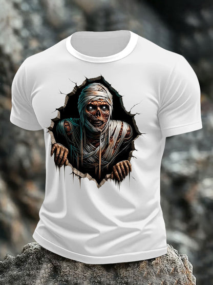 Men's Halloween Skull Print T-shirt