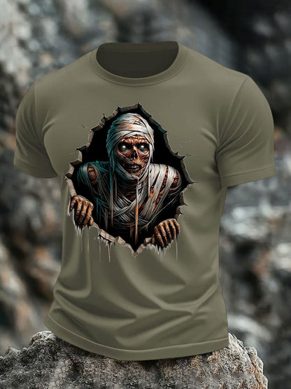 Men's Halloween Skull Print T-shirt