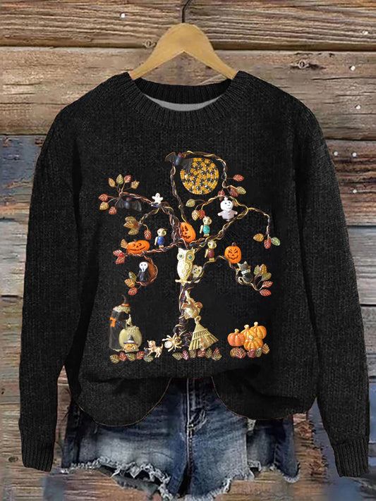 Women's Halloween Pumpkin Print Casual Top
