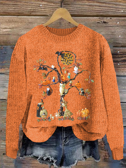 Women's Halloween Pumpkin Print Casual Top