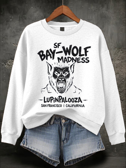 Women's Halloween Wolf Spirit Printed Sweatshirt