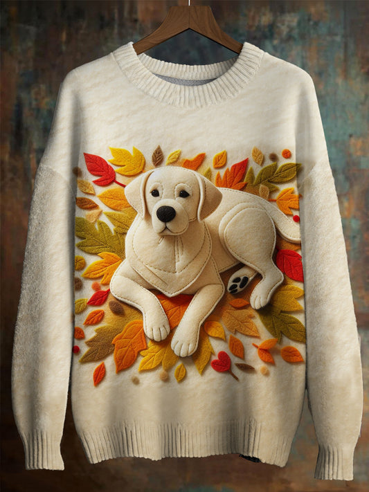 Golden Maple Leaf Imitation Sweater