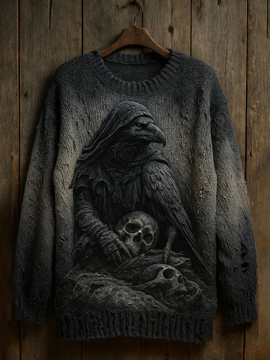 Unisex Vintage Art Print Casual Sweater