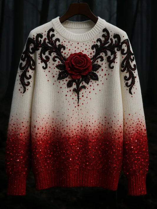 Unisex Vintage Art Print Casual Sweater