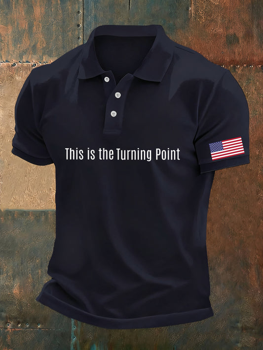 Men's Vintage Freedom American Flag Commemorative Polo Shirt