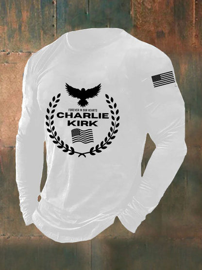 Men's Patriot Print Long Sleeve T-Shirt