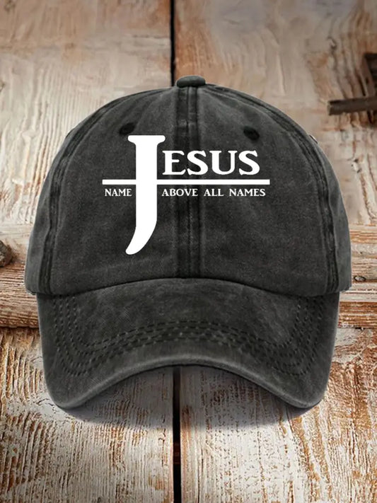 Unisex Jesus Name Above All Names Printed Hat Black / JM