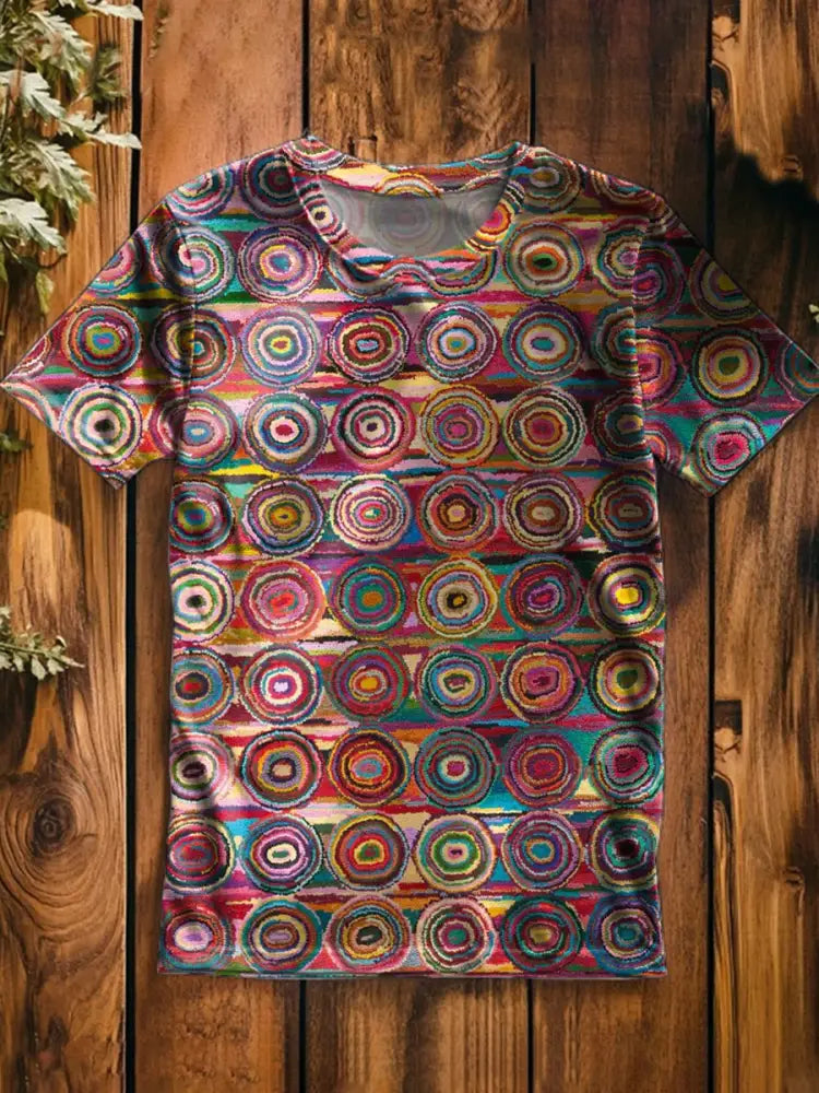Unisex Vintage Hawaiian Art Print Relaxed Loose Tee A / S