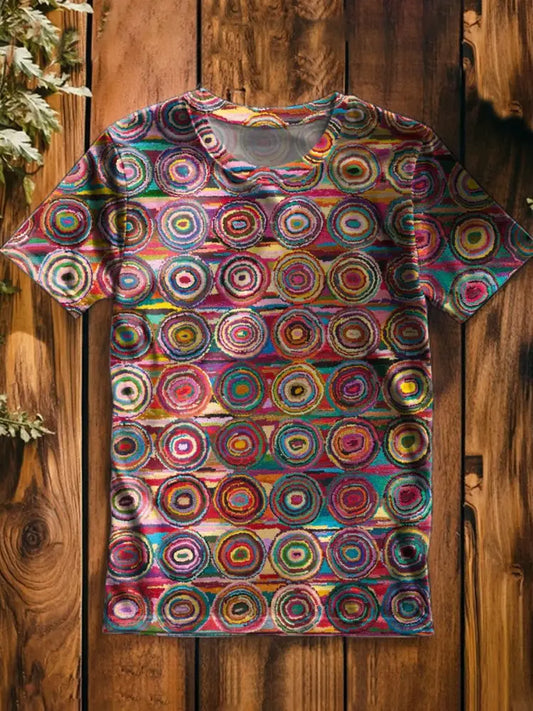Unisex Vintage Hawaiian Art Print Relaxed Loose Tee A / S