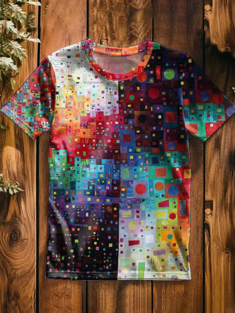 Unisex Vintage Hawaiian Art Print Relaxed Loose Tee A / S