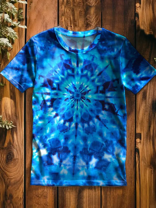 Unisex Vintage Hawaiian Art Print Relaxed Loose Tee A / S