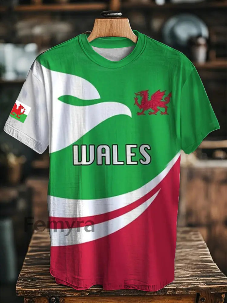 Unisex Wales Flag Short Sleeves T-Shirt As picture / S