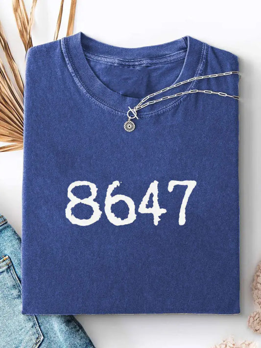 Women’s 8647 Printed Casual T-shirt Blue / S