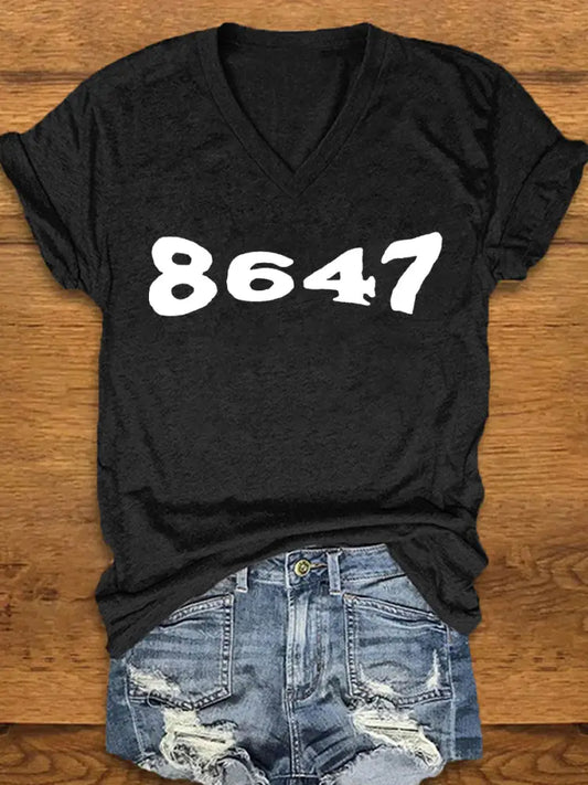 Women’s 8647 Printed T-shirt Black / S