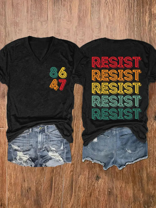 Women’s 8647 Printed T-shirt Black / S