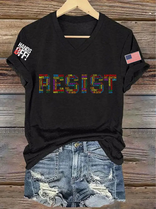 Women’s 8647FDT Hands Off Resist Printed T-shirt Black / S