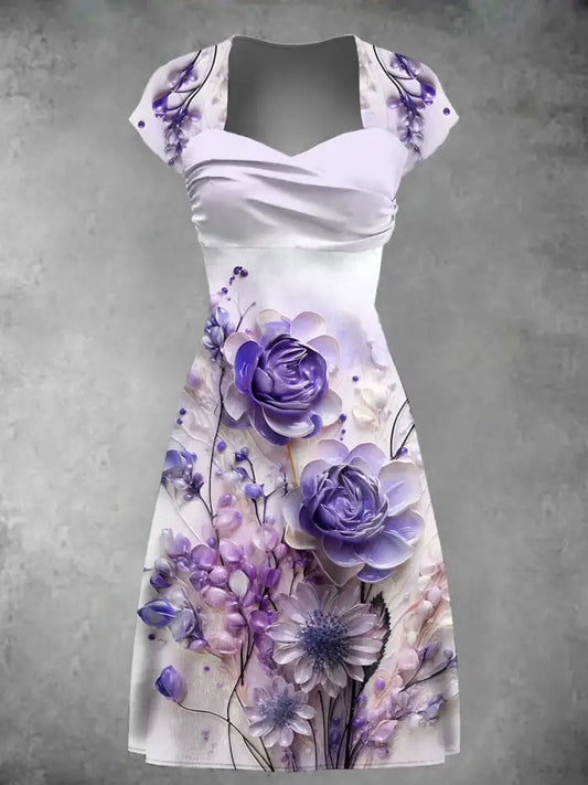 Women’s Alzheimer’s Purple Floral Dress Purple / S