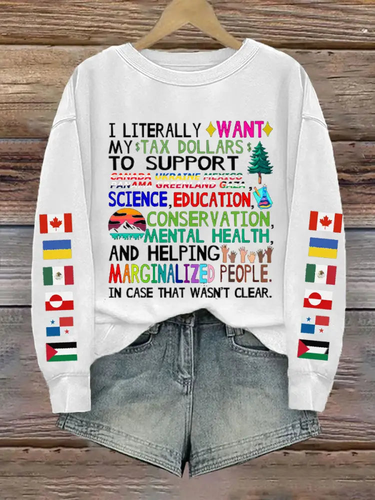 Women’s Canada Tax Dollars For Progress Printed Sweatshirt White / S