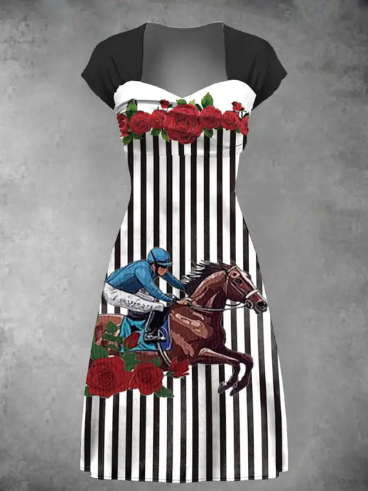 Women’s Derby Rose Striped Dress Black / S