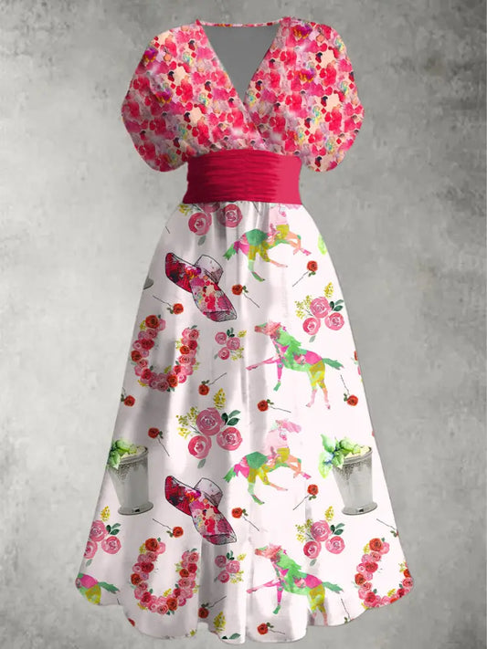 Women’s Derby Rose V Neck Dress As picture / S
