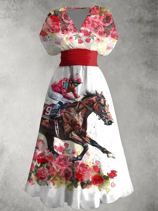 Women’s Derby Rose V Neck Dress As picture / S