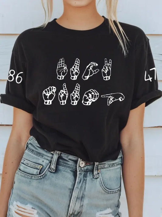 Women’s F*ck T***P Sign Language T-Shirt Black / S