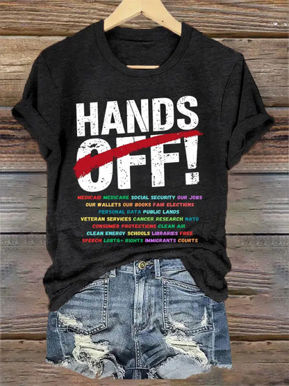 Women’s Hands Off！ Protest Tee Black / S