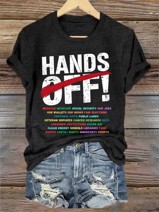 Women’s Hands Off！ Protest Tee Black / S