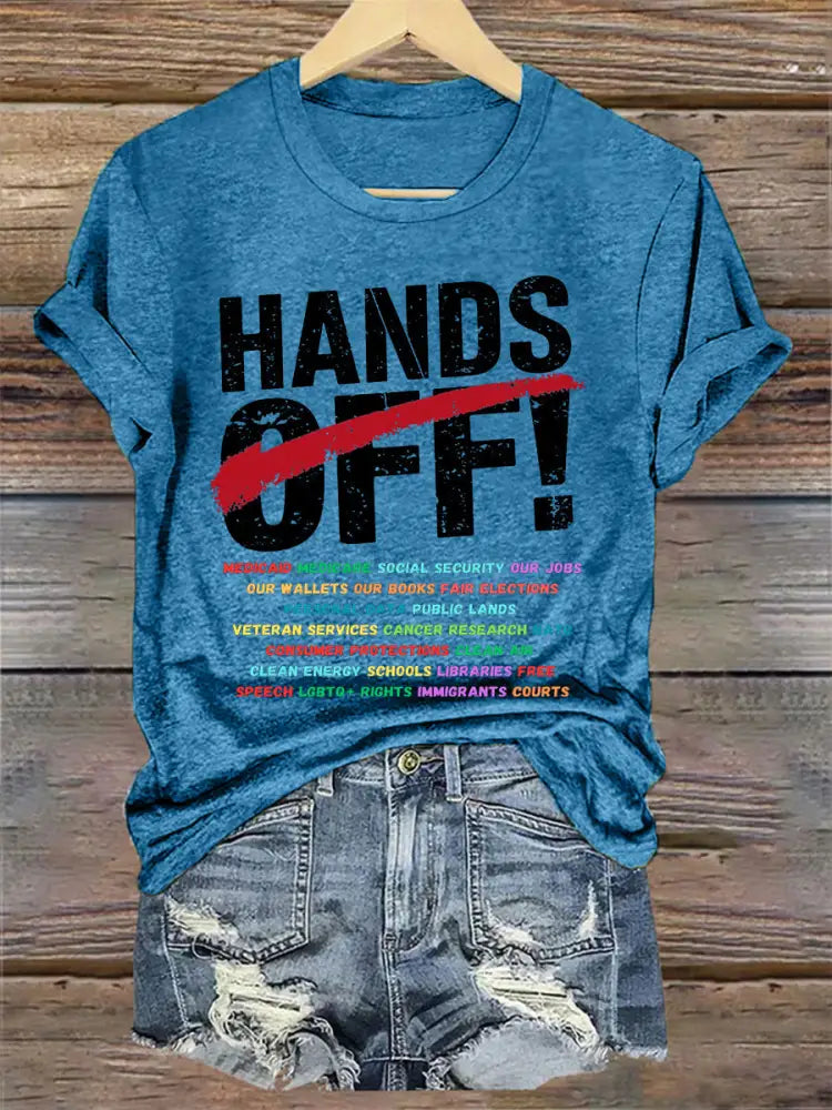 Women’s Hands Off！ Protest Tee Blue / S