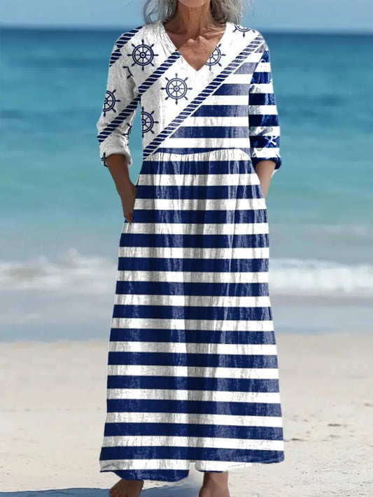 Women’s Holiday Anchor Print Dress As picture / S