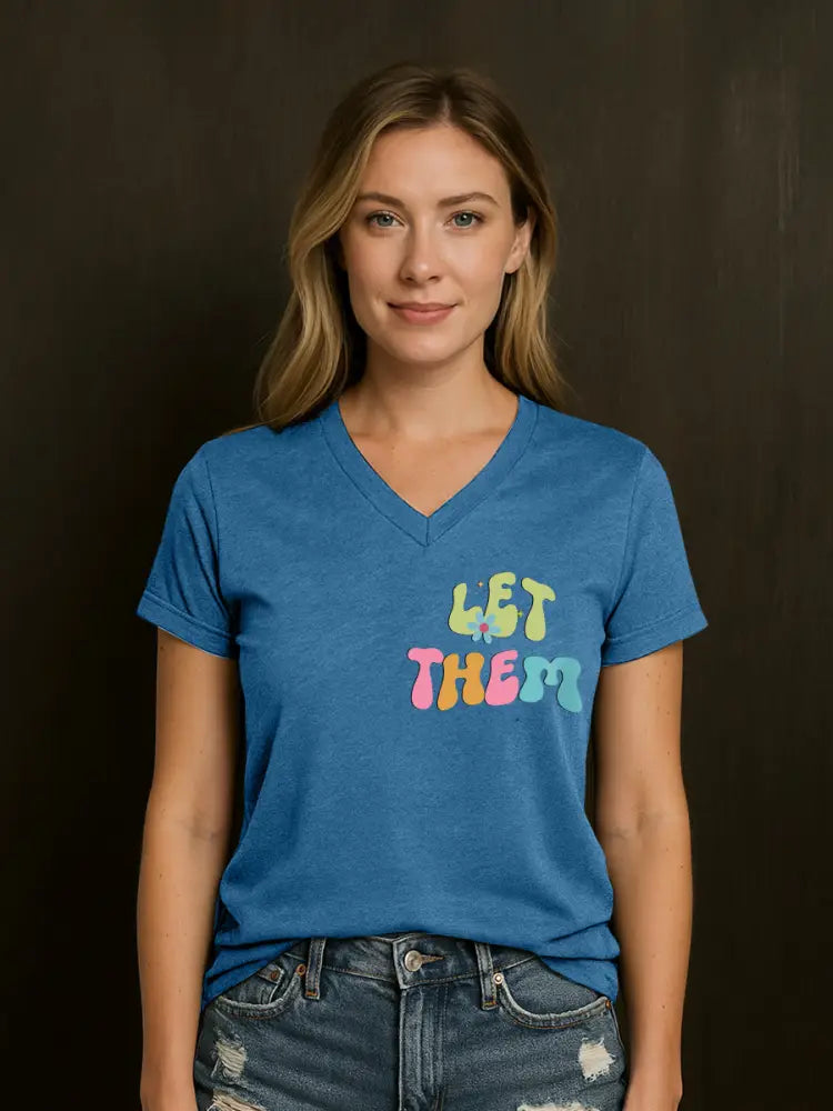 Women’s I Came I Saw I Had Anxiety So I Left Mental Health Matter,Funny Anxiety V-Neck Tee Blue / S