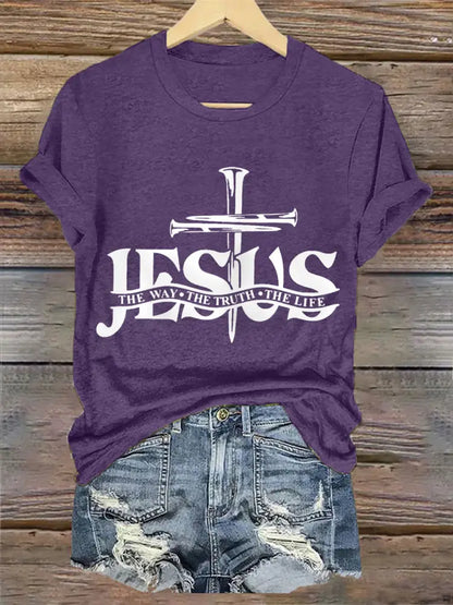Women’s Jesus The Way The Truth The Life Casual Classic Tee Purple / S