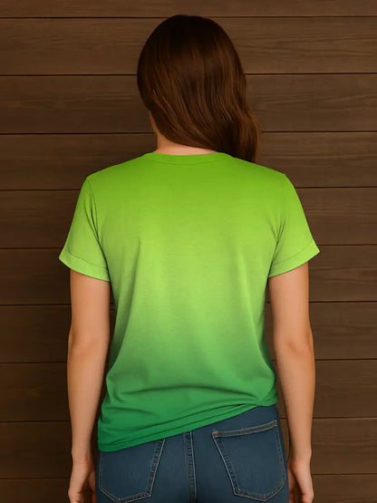 Women’s Just Breathe Mental Health Matter Gradient Print V-Neck Tee