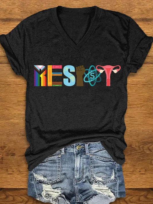Women’s resist printed T-shirt Black / S