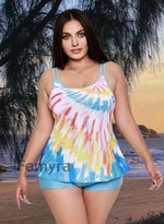 Women’s Vintage Print Vacation Swimwear A / XL
