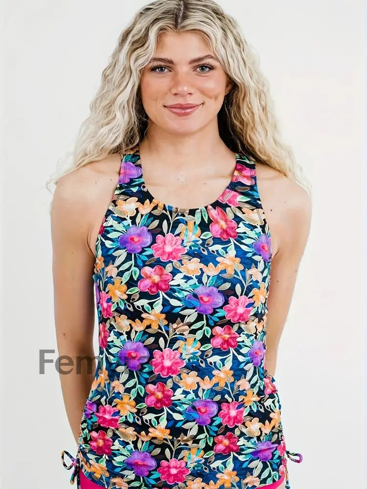 Women’s Vintage Print Vacation Swimwear A / XL