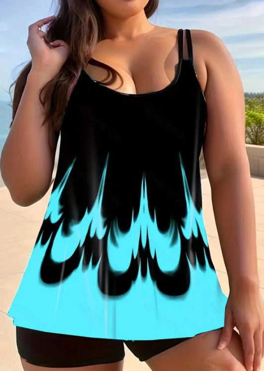 Women’s Vintage Print Vacation Swimwear A / XL