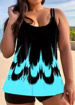 Women’s Vintage Print Vacation Swimwear A / XL