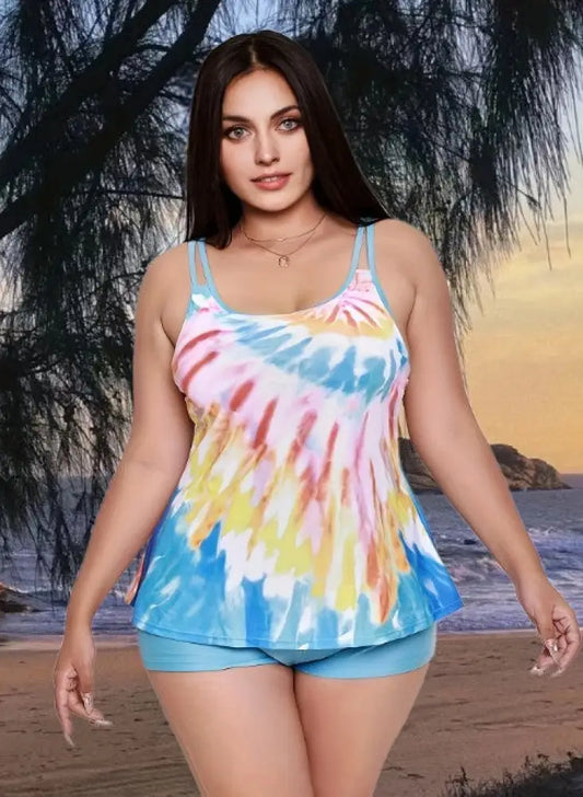 Women’s Vintage Print Vacation Swimwear A / XL