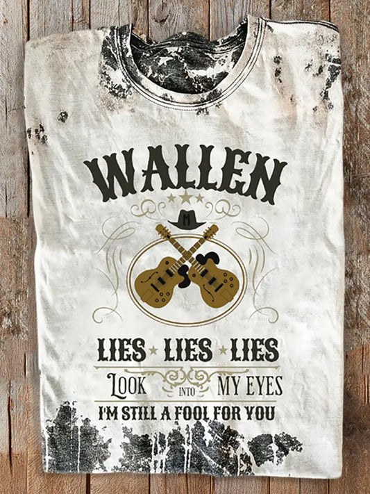 Women’s Wallen Lies Lies Lies Printed Short Sleeve T-Shirt As picture / S