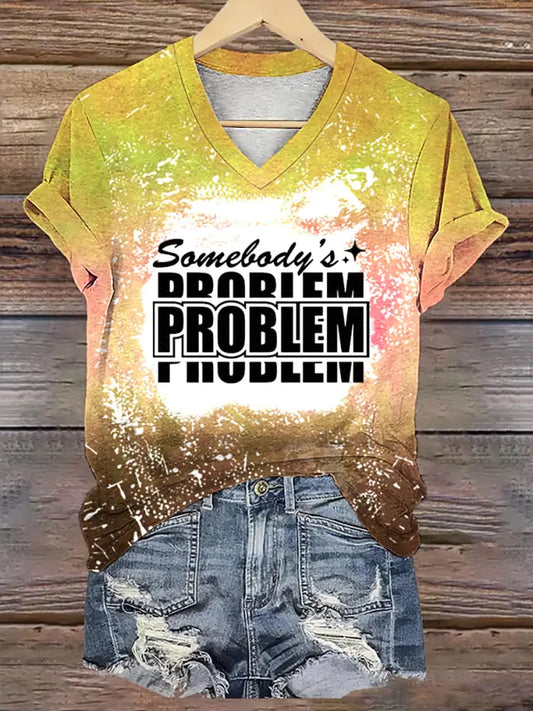 Women’s Wallen Somebody’s Problem Printed Short Sleeve T-Shirt As picture / S