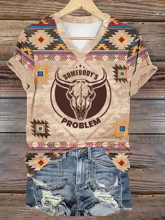 Women’s Wallen Somebody’s Problem Printed Short Sleeve T-Shirt As picture / S