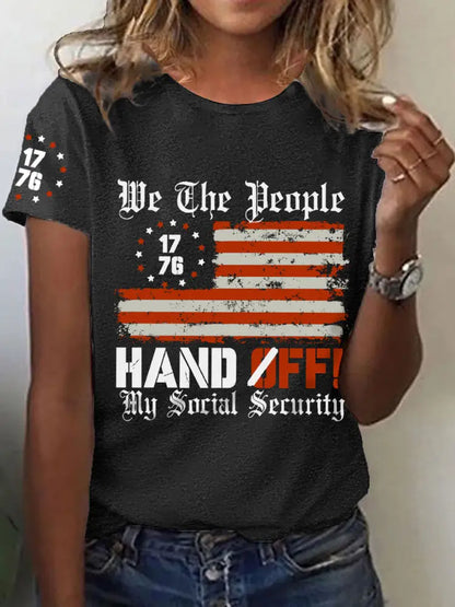Women’s we the people my social security hand off T-shirt Black / S