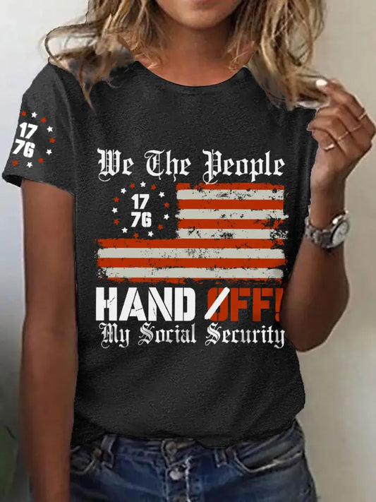 Women’s we the people my social security hand off T-shirt Black / S
