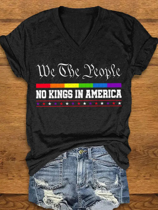 Women’s We The People No Kings in America T-shirt Black / S