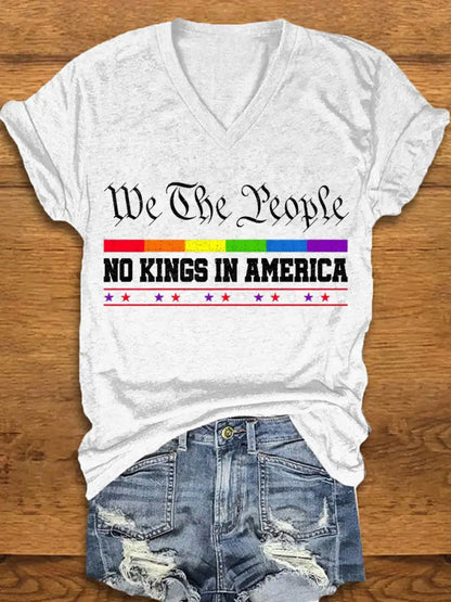 Women’s We The People No Kings in America T-shirt White / S